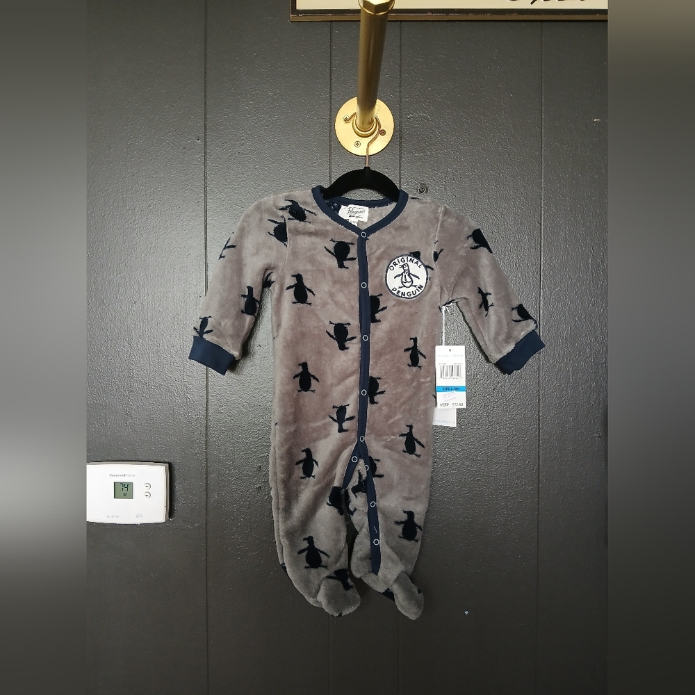 Original Penguin Gray and Blue  Print Footie